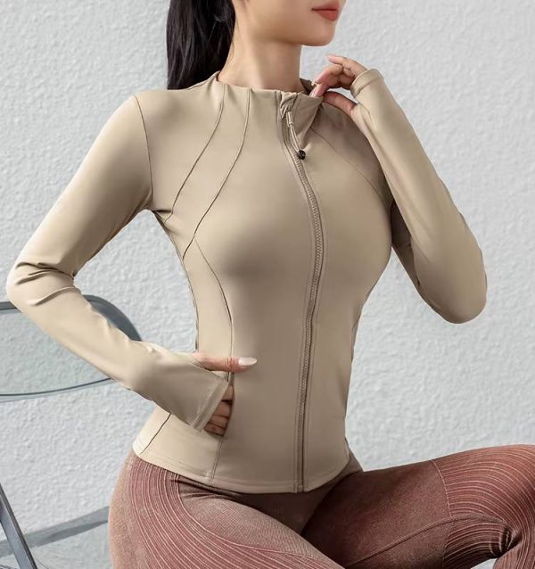 Casual Zip Up Yoga Workout Breathable Jackets