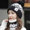 2PCS Ear Protection Plush Velvet Windproof Outdoor Hats Neck Warmer Scarf Set - Image 4