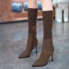 Bohemian SLIP-ON High Stretch Pointed Toe Side Zipper Slim Shoes - Image 6