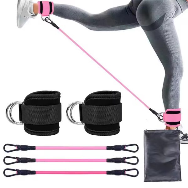 Booty Resistance Band With Ankle Straps Fitness Pull Rope Leg Strength Ankle Cuff - Image 3