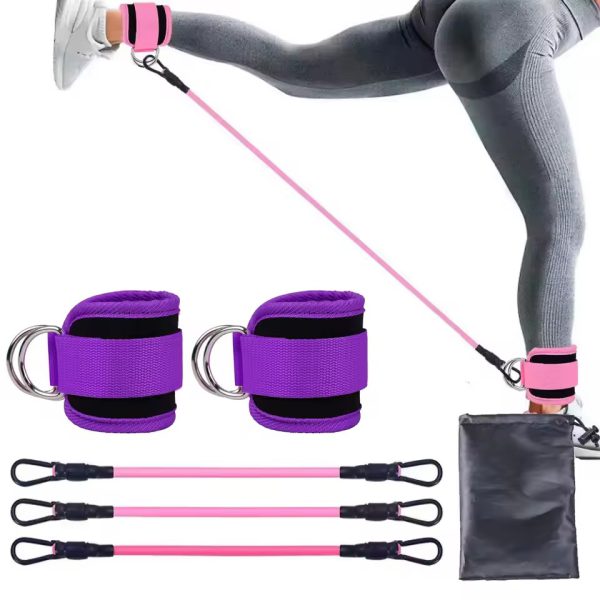 Booty Resistance Band With Ankle Straps Fitness Pull Rope Leg Strength Ankle Cuff - Image 4