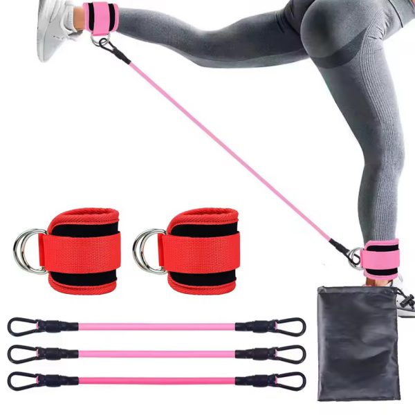 Booty Resistance Band With Ankle Straps Fitness Pull Rope Leg Strength Ankle Cuff - Image 6