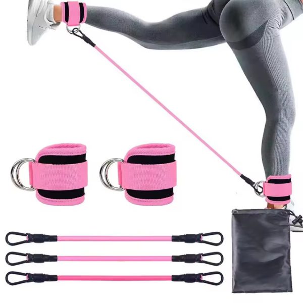 Booty Resistance Band With Ankle Straps Fitness Pull Rope Leg Strength Ankle Cuff - Image 5