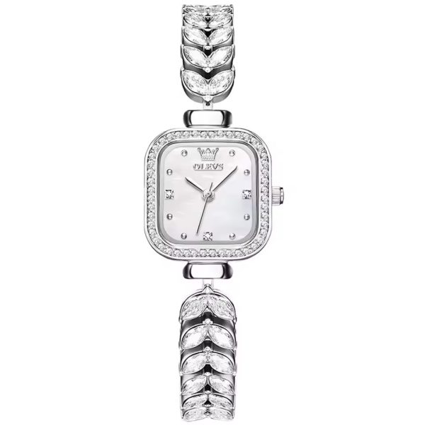 Casual Alloy Coated Glass Hidden Clasp Square dial Stainless Steel Watch - Image 4