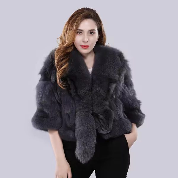 Casual Authentic Genuine Warm Fox Fur Shawl - Image 10