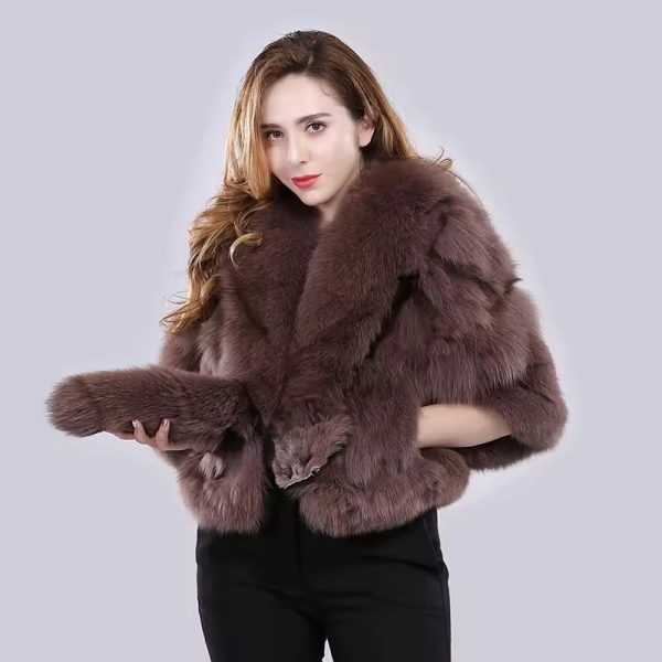 Casual Authentic Genuine Warm Fox Fur Shawl - Image 8