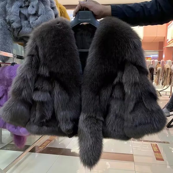 Casual Authentic Genuine Warm Fox Fur Shawl - Image 11