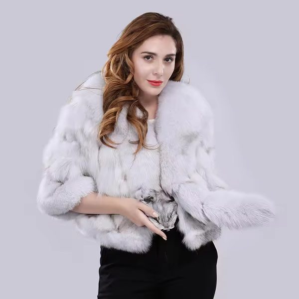 Casual Authentic Genuine Warm Fox Fur Shawl - Image 6