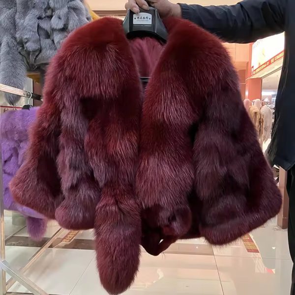 Casual Authentic Genuine Warm Fox Fur Shawl - Image 14