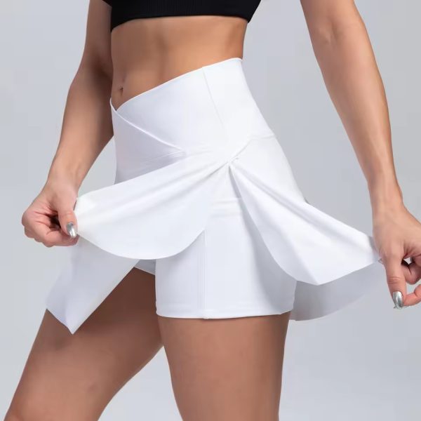 Casual Crossover High Waisted Pleated With Pockets Sports Skirt - Image 2