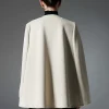 Casual Designed Neckline Butterfly Long Sleeve Daily Casual Poncho Cape - Image 4
