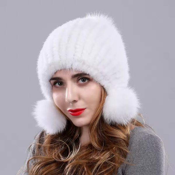 Casual Fox Fur Ball Real Mink Genuine Fur Knitted Hat - Image 7