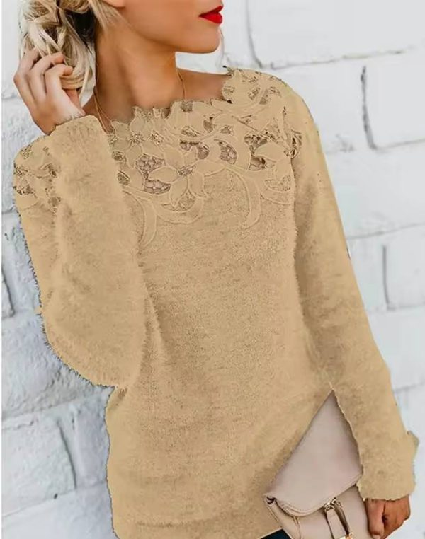 Casual Full Sleeve O-Neck Solid Pullover Warm Knit Sweater - Image 6