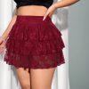 Casual High Waisted Multi-layer Plus Size Mini Skirt - Image 8