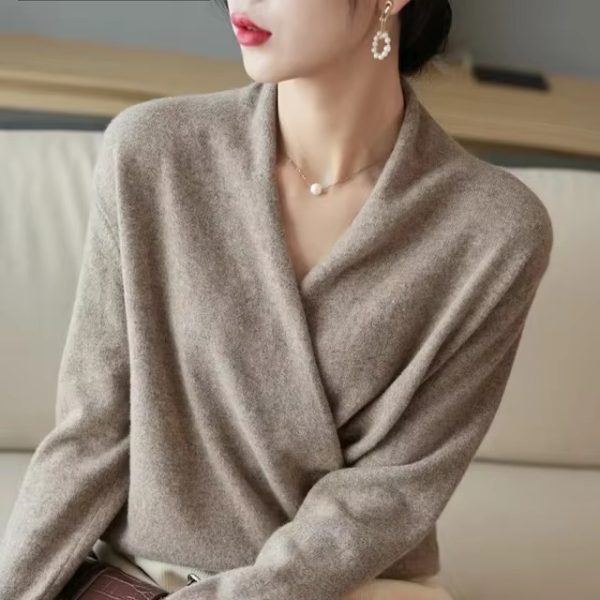 Casual Knitted Pullover V-Neck Cashmere Loose Sweater