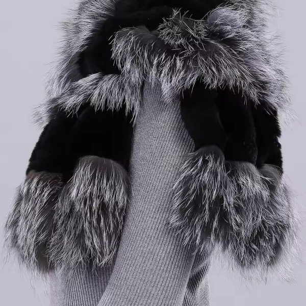 Casual Natural Genuine Rex Rabbit Real Fox Fur Scarf - Image 5