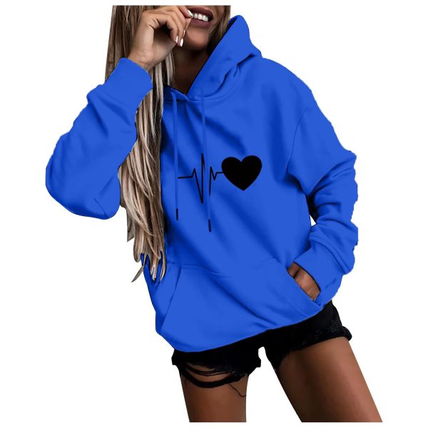 Casual Pullover Fun Print Hooded Sweatshirt Loose Sports Tops - Image 2