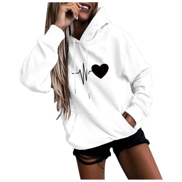 Casual Pullover Fun Print Hooded Sweatshirt Loose Sports Tops - Image 4