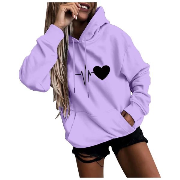 Casual Pullover Fun Print Hooded Sweatshirt Loose Sports Tops - Image 6