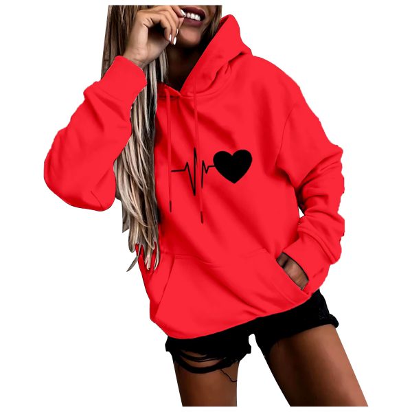 Casual Pullover Fun Print Hooded Sweatshirt Loose Sports Tops - Image 8