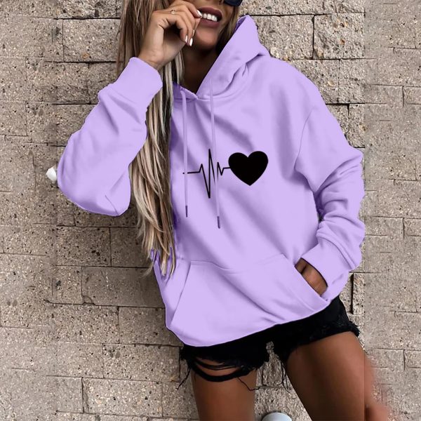 Casual Pullover Fun Print Hooded Sweatshirt Loose Sports Tops - Image 5