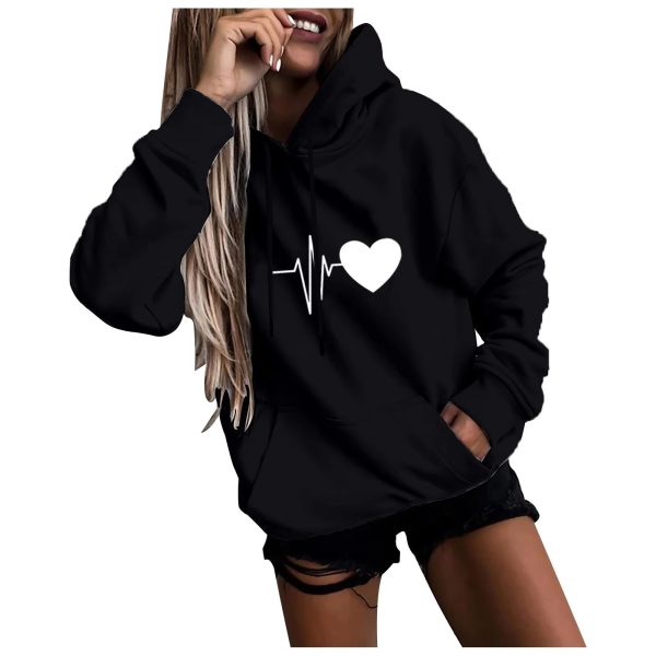 Casual Pullover Fun Print Hooded Sweatshirt Loose Sports Tops - Image 10