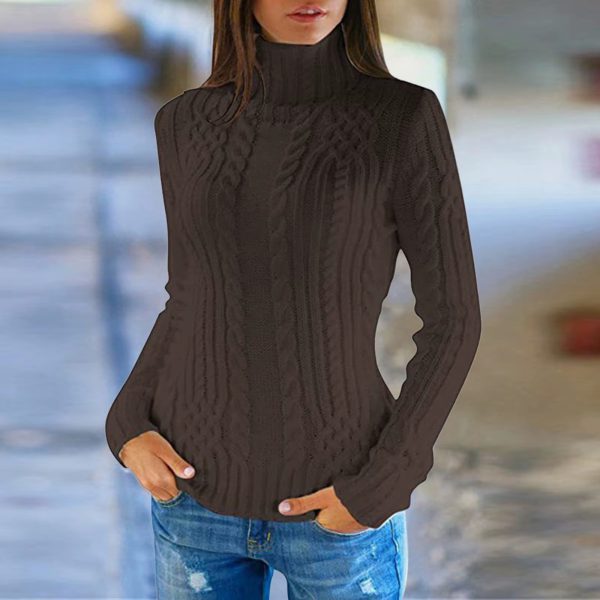 Casual Pullover Turtleneck Knitted Cashmere Sweater - Image 7