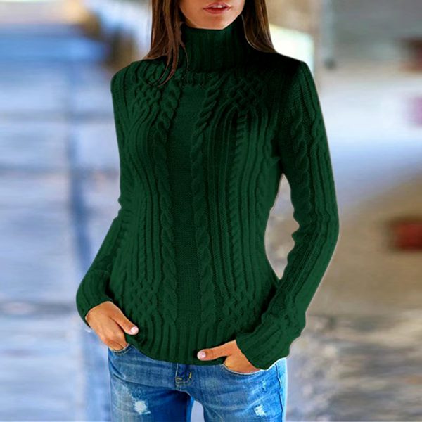 Casual Pullover Turtleneck Knitted Cashmere Sweater - Image 3