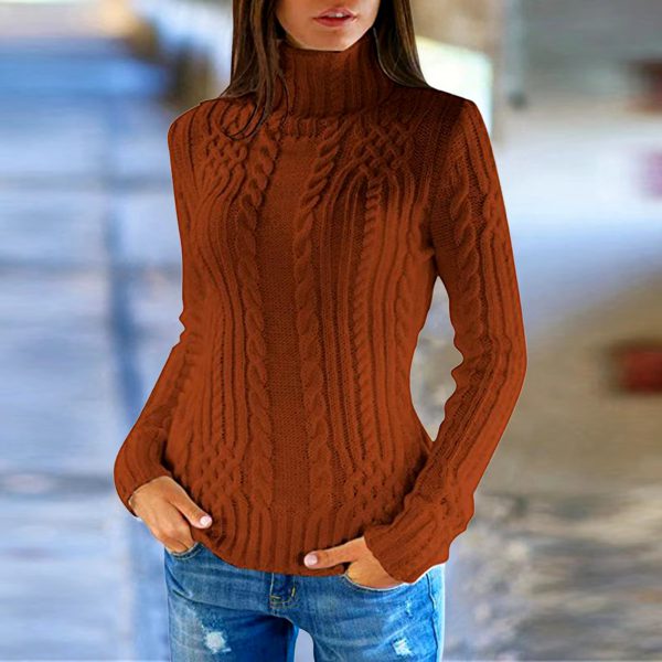 Casual Pullover Turtleneck Knitted Cashmere Sweater - Image 5