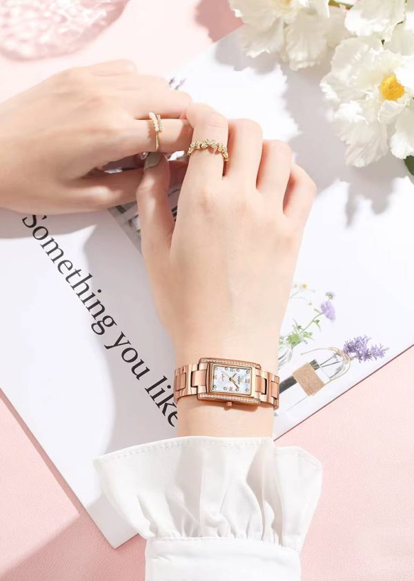 Casual Rectangle waterproof stainless steel material Hidden Clasp watch - Image 2