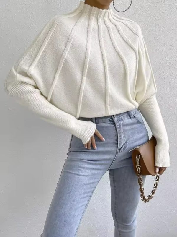 Casual Round Neck Knitted Pullover Long Sleeve Sweater