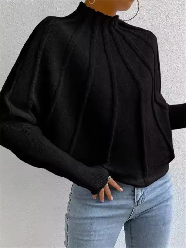 Casual Round Neck Knitted Pullover Long Sleeve Sweater - Image 3