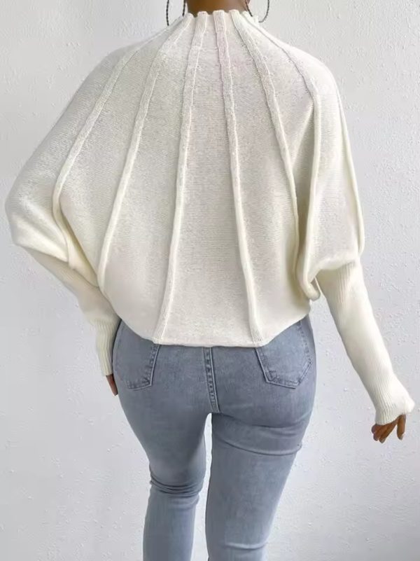 Casual Round Neck Knitted Pullover Long Sleeve Sweater - Image 2