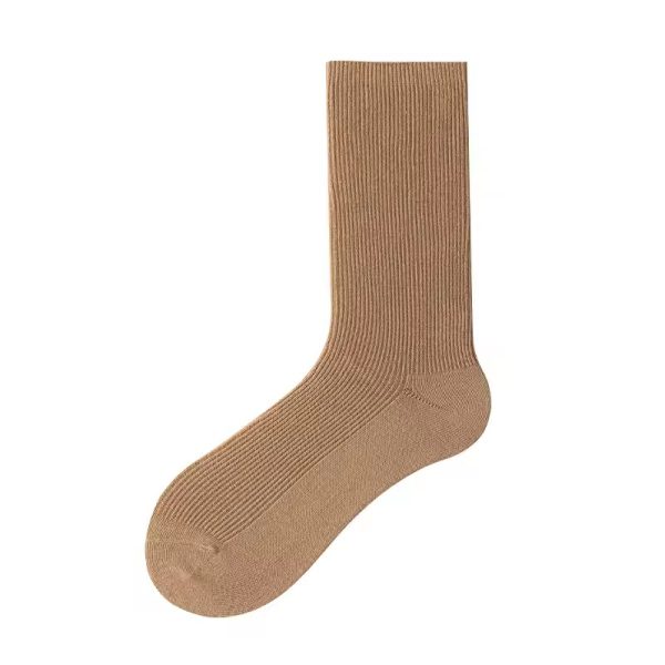 Casual Simple Solid Color Warm Middle Tube Cotton Socks - Image 7