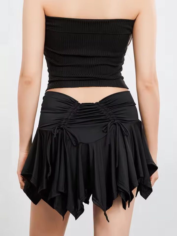 Casual Tie-Up Ruffles Gothic Punk Irregular Mini Skirts - Image 7