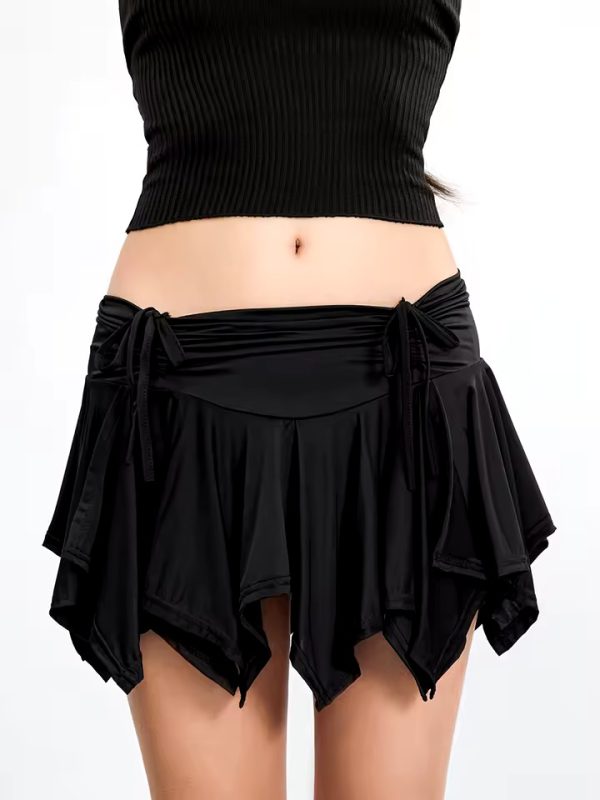 Casual Tie-Up Ruffles Gothic Punk Irregular Mini Skirts - Image 5