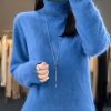 Casual Turn Down Collar Pullover Long Sleeve Cashmere Sweater - Image 20