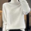 Casual Turn Down Collar Pullover Long Sleeve Cashmere Sweater - Image 16