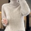 Casual Turn Down Collar Pullover Long Sleeve Cashmere Sweater - Image 9