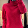 Casual Turn Down Collar Pullover Long Sleeve Cashmere Sweater - Image 11