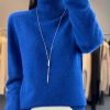 Casual Turn Down Collar Pullover Long Sleeve Cashmere Sweater - Image 6