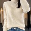 Casual Turn Down Collar Pullover Long Sleeve Cashmere Sweater - Image 7