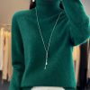 Casual Turn Down Collar Pullover Long Sleeve Cashmere Sweater - Image 21