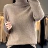 Casual Turn Down Collar Pullover Long Sleeve Cashmere Sweater - Image 22