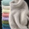 Casual Turn Down Collar Pullover Long Sleeve Cashmere Sweater - Image 2