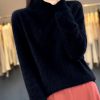 Casual Turn Down Collar Pullover Long Sleeve Cashmere Sweater - Image 24