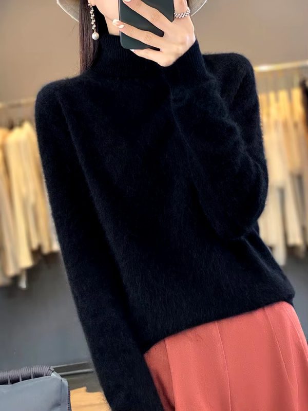 Casual Turn Down Collar Pullover Long Sleeve Cashmere Sweater - Image 24