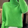 Casual Turn Down Collar Pullover Long Sleeve Cashmere Sweater - Image 14