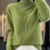Casual Turn Down Collar Pullover Long Sleeve Cashmere Sweater - Image 18