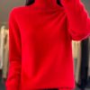 Casual Turn Down Collar Pullover Long Sleeve Cashmere Sweater - Image 19